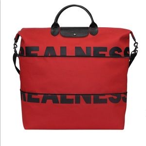 Longchamp Red Shayne Oliver limited edition tote